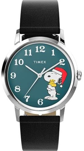 Timex Marlin TW2V63200 Snoopy Holiday 34 mm Lederarmband, gr n