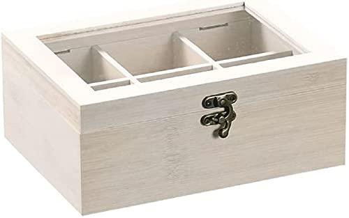 Kesper | Teebox, Material: FSC®-zertifizierter Bambus, Maße: 21,5 x 16 x 9 cm, Farbe: Cremeweiß | 57902