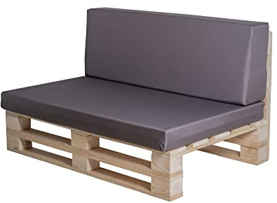 Palets Talavera Palettensofa Komplettset mit Palettenkissen (Sitzkissen & Rückenkissen) – Outdoor Wasserdicht, Khaki, 100 × 60 cm