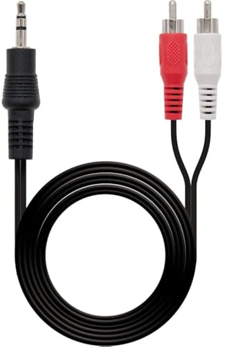 Levitantes Câble audio 1xjack 3.5 to 2xrca Câble audio stéréo mâle Noir 3 mètres