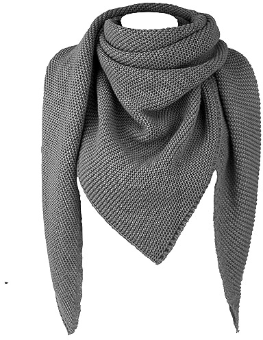 Gloop Damen Schal XXL Strick Dreieck Schal Strickmuster Halstuch Dreieckstuch ohne Kratze an Haut made in Italy