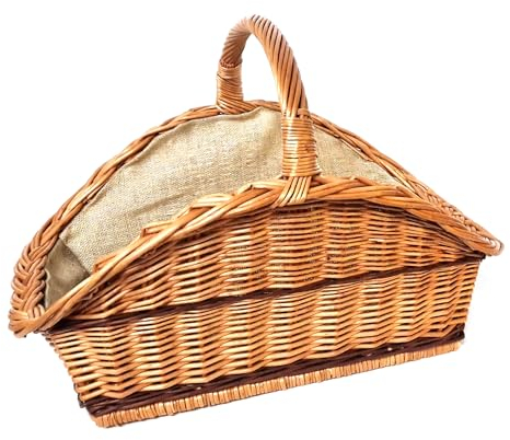 Tigana - Kaminkorb Holzkorb Kaminholzkorb aus Weide mit Jute (Art. 90280-2F)