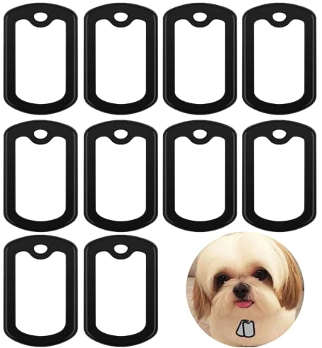 12 Stück Hundemarken Silikon Schalldämpfer schwarz militärische Erkennungsmarken Schalldämpfer für authentische militärische ID-Tags Gummi zur Reduzierung von Lärm und Schutz der Anhänger, 52 x 31 mm