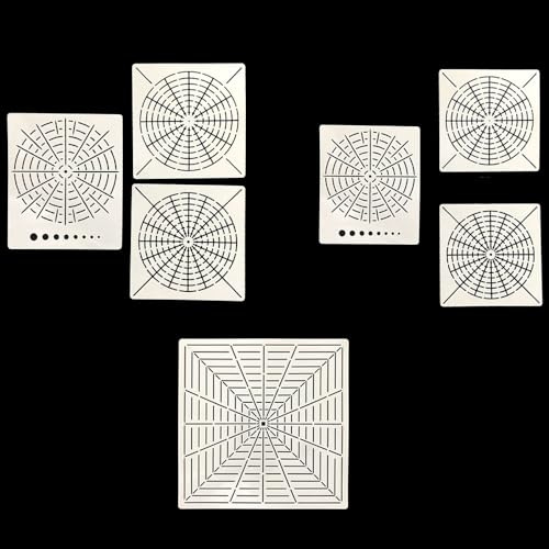 Mandala-Kunstbuch, 7 Stile DIY Zeichnung Malerei Vorlage, Mandala Blank Grid Zeichnung Vorlagen, Kreisdiagramm Notizbuch, Polar Grid Papier, Mandala Zeichenvorlage