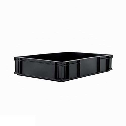 BiGDUG Essentials Recycled Euro Stacking Box - Black Storage Box - 120h x 400w x 600d mm - 28 Litre
