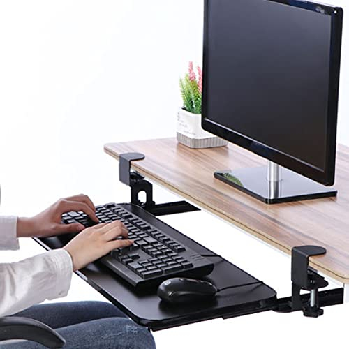 Schreibtisch-Handgelenkstütze, Tastaturablage zum Festklemmen, höhenverstellbar, Computer-Tastatur, Maus-Armlehnen-Stützhalterung, stabil/einfach einzurichten, für Home-Office-Schreibtische,