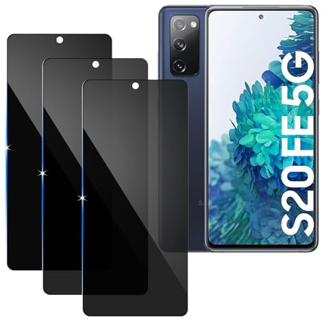 [3 Stück] Sichtschutzfolie für Samsung Galaxy S20FE Panzer Schutz Glas, 9H Härte Sichtschutz, Frei von Kratzern Folie,Ultrabeständig,Frei von Kratzern, [Anti-Spion] Privacy Displayschutz