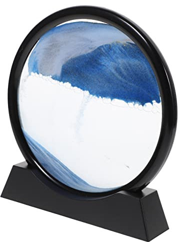 BESTonZON Clessidra 3D Sabbia Mobile 7 Pollici Quadro da Tavolo Blu