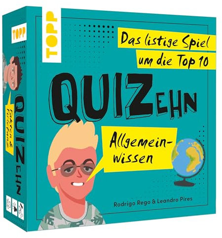 QUIZehn – Allgemeinwissen. Das listige Spiel um die Top 10. Partyspiel mit 100 irrwitzigen Quizfragen zu wirklich unnötigem Wissen, Yellow