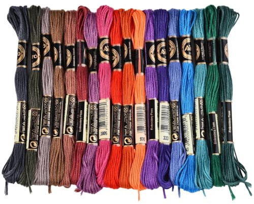 CABODYALS 18 nystan 6 trådar handbrokig broderi tandtråd gradient korsstygn tråd polyester vänskapsarmband sträng garn trådar bulk för sömnad stickning gör-det-själv hantverk virkad sömnad