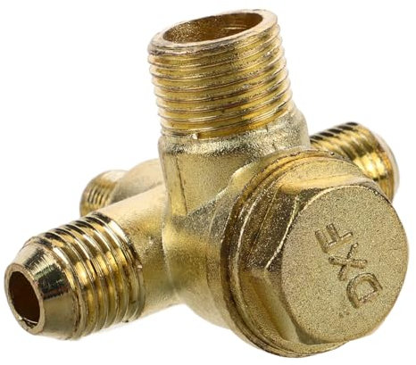 Gadpiparty 4-Way Pneumatic Air Compressor Check Valve Copper Non-Return Tube Connector Threaded Joint for Compressor Safety Control Accessory