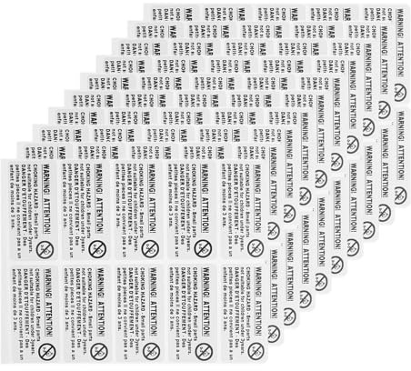 Didiseaon 200pcs White Choking Hazard Adhesive Stickers Warning Label Stickers Small Suffocation Warning Labels PVC and Craft Paper for Toys and Accessories to Prevent Accidental Swallowing