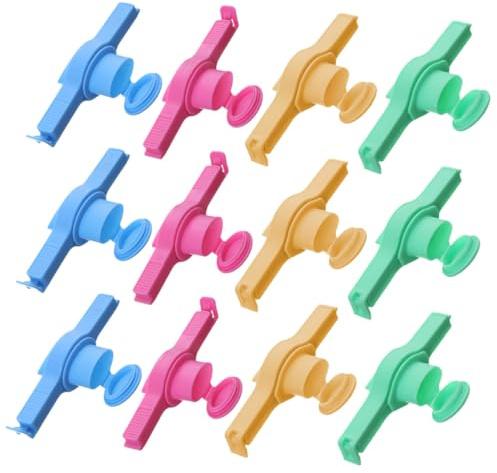 FONDOTIN 12 piezas Clips para Bolsas de Alimentos Cierre Hermético para Snacks y Cocina Clips Coloridos Resistentes para Sellado de Bolsas y Conservación de Frescura