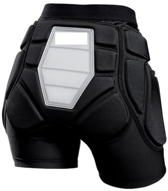 Innen Getragene SkihüFtprotektoren 3D-Schutzhose mit Polsterung, Gesäßpolster, Eva-Silikon-Ausrüstungsschutz und Knieschonern for Radfahren, Snowboarden, Skaten(Black Shorts,L)