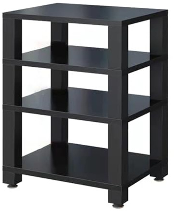 Sturdy HiFi Audio Rack – AV Media Tower for Turntables & Stereo Components – Entertainment Storage Unit (60 x 48 x 78.5 cm Deep Black)