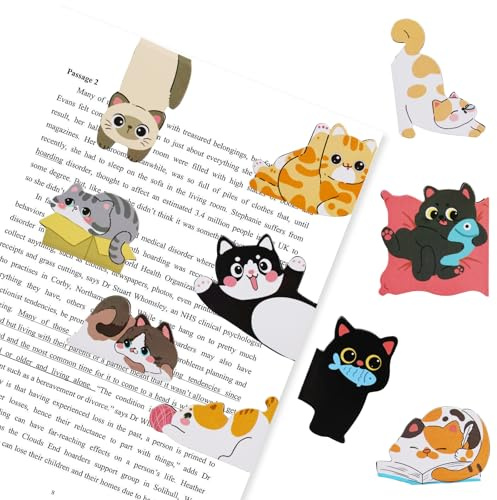 10 Pezzi segnalibri magnetici per Gatti,Segnalibri Magnetici Gatti Carini per Donne,Insegnanti,Studenti,Appassionati di Libri Regali Segnalibri Magnetici per Pagine di Libri
