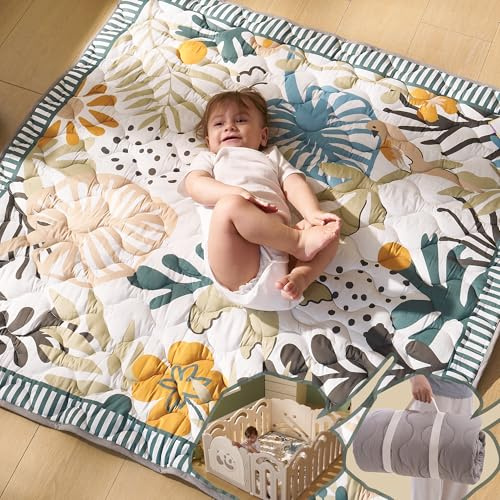 momcozy Baby Play Mat 127x127cm, Water-Resistant Floor Mat, Forest World