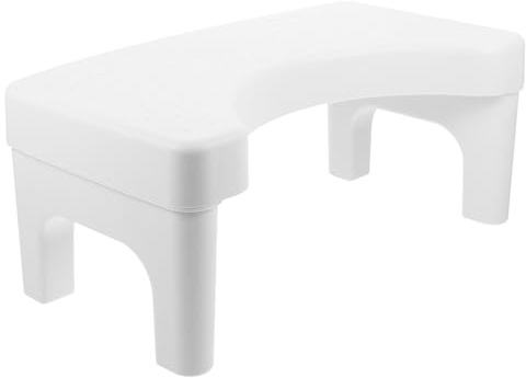 Abaodam Tabouret de Toilette Pliant Antidérapant Blanc en Plastique, Repose-pieds Compact pour Adultes et Garçon et Filles, Marchepied Salle de Bain Ergonomique pour Confort et Posture