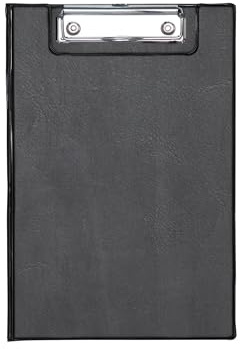 MAUL Schreibmappe A5 schwarz Hochformat mit Klemme Stiftschlaufe Tasche | bis 80 Blatt sicher fixiert, Unterlagen ordentlich geschützt, Stift immer zur Hand, platzsparend für unterwegs, aufhängbar