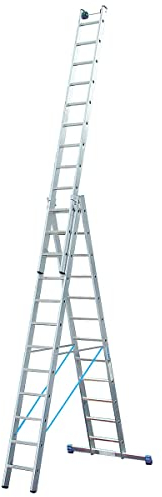 Vielzweck-Leiter, dreiteilig, Arbeitshöhe 9,55 m, Länge einteilig 3,55 m, dreit. 8,6 m, 15,8 kg