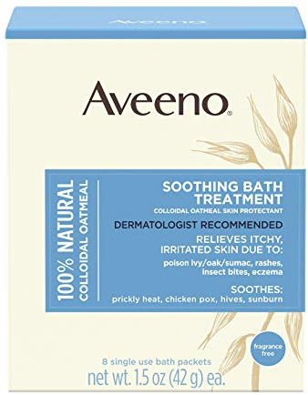 Aveeno Traitement de bain apaisant pour démangeaisons, peau irritée, 8 fils