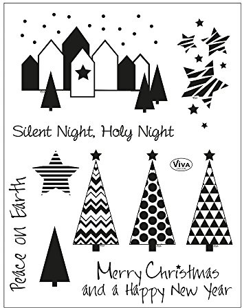 Viva Decor Clear-Stamps (Stille Nacht) Silikon Stempel - Prägung Stempel - DIY Dekoration stanzen - Stempel Silikon - DIY Stamp - Stempel Prägung - Designed in Germany