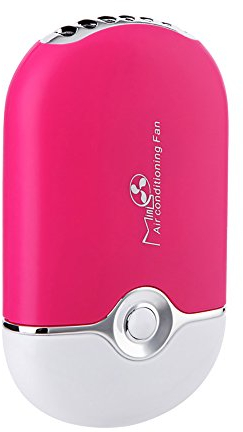 ThreeH USB Ventilator Leise Mini-Klimaanlage Reisehand USB aufladbare Lüfter Luftreiniger Luftbefeuchter Kuehlung Ventilator F015,Pink