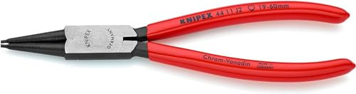Knipex Pinza per Anelli di Sicurezza per Anelli di Sicurezza Interni a Fori Bonderizzata Nera, Rivestiti in Resina Sintetica 180 Mm (Confezione Self-Service/Blister) 44 11 J2 Sb