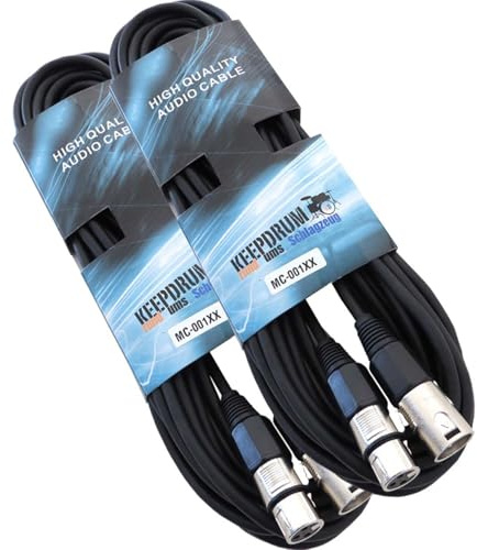 keepdrum MC-001XX-10M Mikrofonkabel XLR/XLR - Kabel (10m) 2 Stück