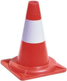 Cono stradale segnaletico H 30cm. bicolore rifrangente