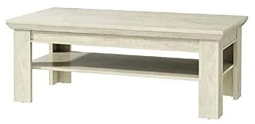 FORTE Kashmir Couchtisch mit Ablagefläche, Holzwerkstoff, Pinie Weiß, 120 x 45 x 60 cm
