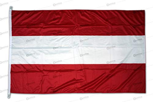 Bandiera Austria 150x100cm Domina Games Tessuto Nautico Antivento 115g/m², Verde e Bianco, Lavabile, Con Cordino o Moschettone, Doppia Cucitura e Rinforzo