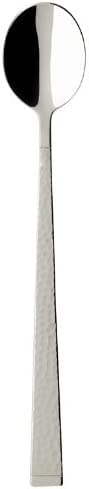 Villeroy & Boch Blacksmith Latte Macchiato Löffel 6 Stück Nr. 1263870600 und 4er Set EKM Living Edelstahl Strohhalme