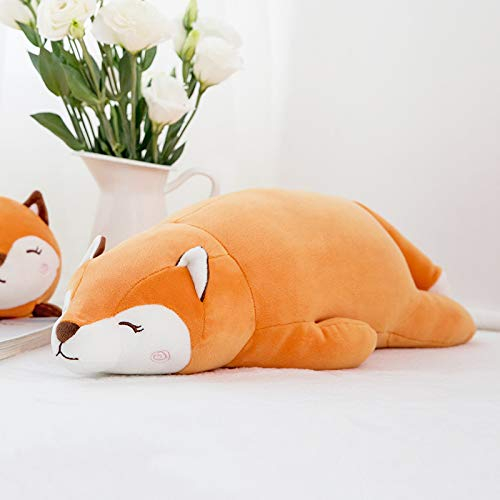 Maomoto Fox Plush Toys Pillow for Kids 45CM Animal Stuffed Plushies Super Soft Cute Fox Cuddly Hugging Pillow Cushion Stuff Dolls Birthday Xmas Gifts for Kids Room Decor