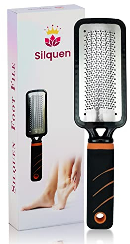 Pack of 1 Professional Pedicure Foot File of Good Plastic and Steel Grades, Remove Callus, Hard Skin Remover, Double-Sided Exfoliator-Scrubber, Easy to Use with Ergonomic Grip