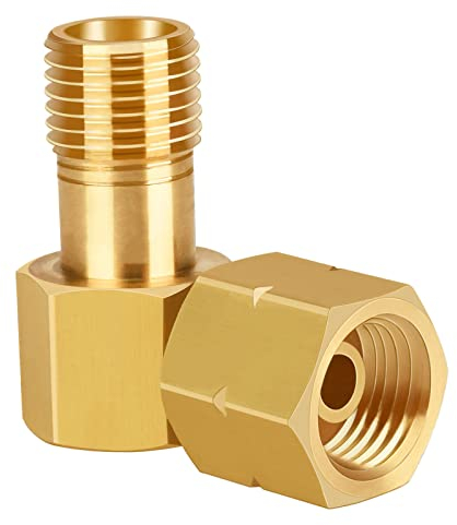 Raccordo a gas da 1/4 pollici sinistro, connettore angolare a 90°, in ottone per tubo e fornici gas