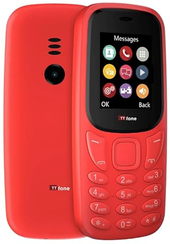 TTfone TT170 1.8inch UK Sim Free Simple Feature Mobile Phone (Red, with USB Cable)