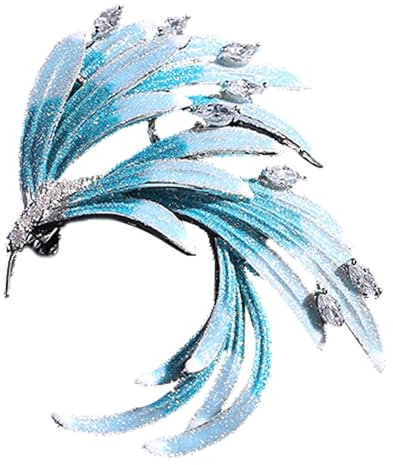 JISADER Phoenix-Brosche, Vintage-Brosche, Schmuck, Accessoires, Geburtstagsgeschenk, Damen-Brosche, Anstecknadel, chinesische Brosche für, Cheongsam, Silber Blau