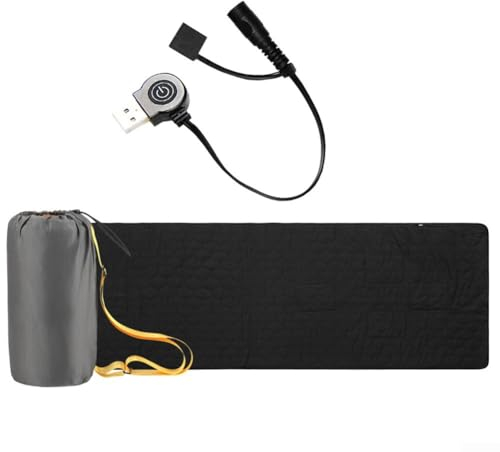 Beheizte Isomatte, genießen Sie verbesserten Komfort und Wärme mit unserer 5-Zonen-USB-beheizten Isomatte, ideal für Outdoor-Aktivitäten (schwarz)