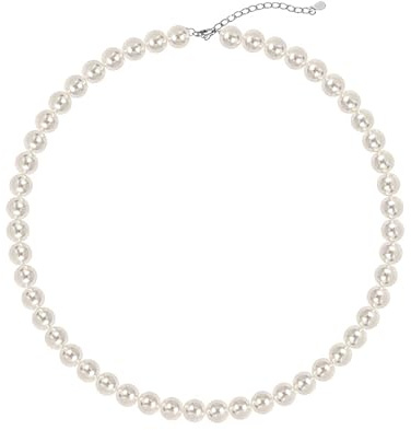 Hmzidz Perlenkette Damen,Halskette mit Perlen,925 Silber Kette mit Perlen Anhänger,Perlenkette Choker Modeschmuck,Kette Perle Halskette Damen Geschenke für Frauen Muttertag