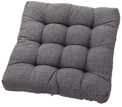TENAGE Bodenkissen, großes Bodenkissen für Erwachsene, quadratisches, getuftetes Meditationskissen für Bodensitze – perfekt für Yoga, Meditation und Entspannung 53cm/20in Darkgray
