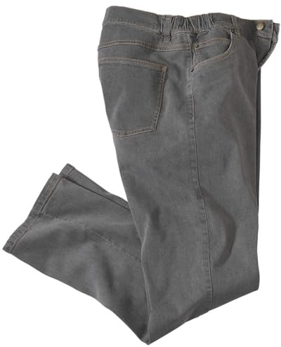 ATLAS FOR MEN - Jean Homme Regular Taille Semi-Elastiquée- Jeans Stretch - Coupe Droite - Pantalon Homme - Disponible en Grandes Tailles