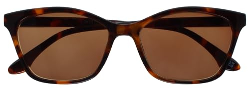 OPULIZE KAT Gafas de Lectura Solares - Elegante Montura Ojo de Gato - Marrón Carey - Hombres y Mujeres - Bisagras de Muelle - S59-2 - +2.50