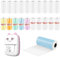 20 Rouleaux Papier Appareil Photo Enfant Thermique 57x25mm Kit,5 Papier D'impression Autocollant,10 Blanc Impression Papier,5 Colorés Thermique, pour Nfants Caméras Instantanées, Mini Imprimante