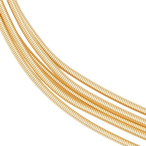 Beebeecraft 1 Box 5 Stück 20cm Französischer Gimp Draht 18 Karat Vergoldetes Messing Französischer Bullion Draht Für Die Schmuckherstellung (1.6 mm)