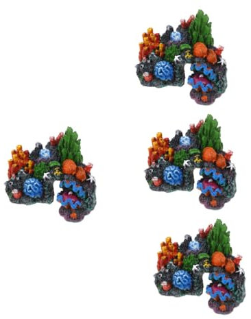 Toddmomy 4pièces Décoration De Réservoir Artificiel Réaliste pour Aquarium Ornement Aquatique Et Cache pour Poissons Accessoire De Décoration De Réservoir