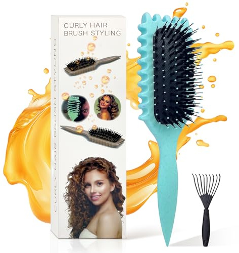 ENGHEK Curly Hair Brush, Bounce Curl Brush for Curl Hair, Curl Defining Brushes for Women Men, Detangling Curly Comb Boar Bristle Hair Brush Less Pulling, Hair Separation
