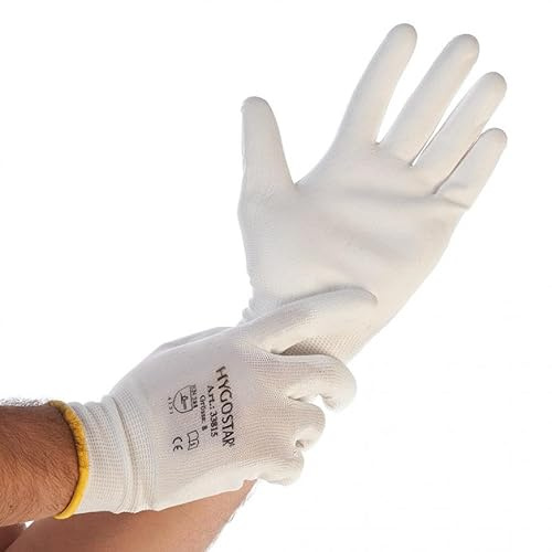 FRANZ MENSCH 24 Stück Feinstrickhandschuhe Ultra Flex Hand Gr. XL | PU-Beschichtung, weiß, Gr. 10/XL, L: 26 cm, Packung, Arbeitshandschuhe