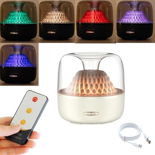 Aroma Diffuser, 200ml Aroma Diffuser Kabellos Diffuser äTherische öLe mit Fernbedienung Duftlampe Elektrisch mit 7 Farben Led Licht Raum Diffuser für Schlafzimmer Büro Wohnzimmer Weiß