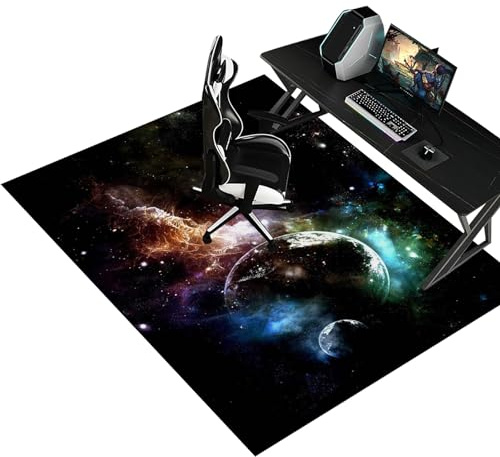 Unterlage Schreibtischstuhl Gaming Teppich Stuhlunterlage Bodenschutzmatte Bürostuhl Teppich Unterlage 70 x 100 cm Kratzfest für Parkett und Hartböden Bürostuhl Unterlage für Stühle Anti-Silp